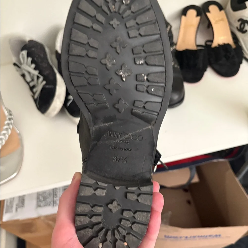 Black Leather Ankle Boots Jimmy Choo - Picture 5 of 5